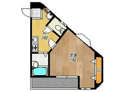 アスタリスク日吉(1K/2階)の間取り写真