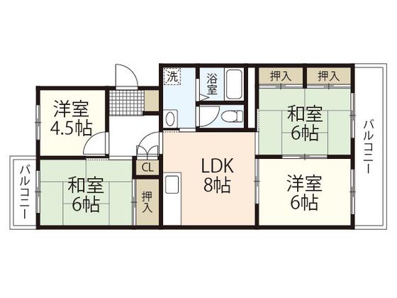 ピアパレス高須(4LDK/3階)の間取り写真