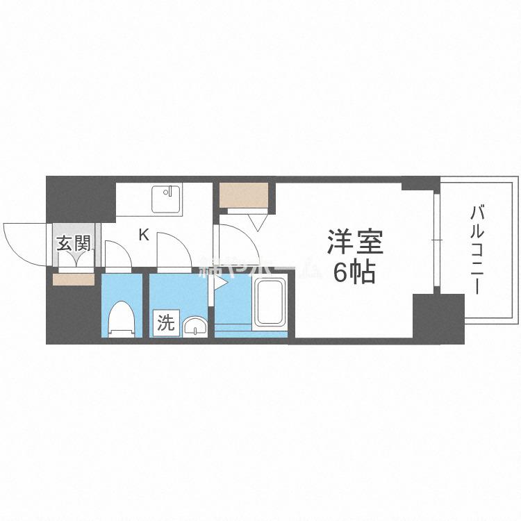 エスリード大阪城テラス(1K/9階)の間取り写真