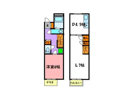 ＪＲ山陽本線 大久保駅(兵庫) 徒歩16分 2階建 築17年(1LDK/1階)の間取り写真