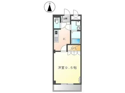 プレサス天神(1K/2階)の間取り写真