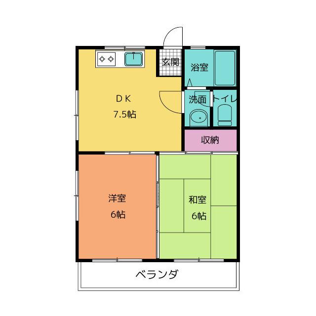 S・Kハイツ(2DK/3階)の間取り写真