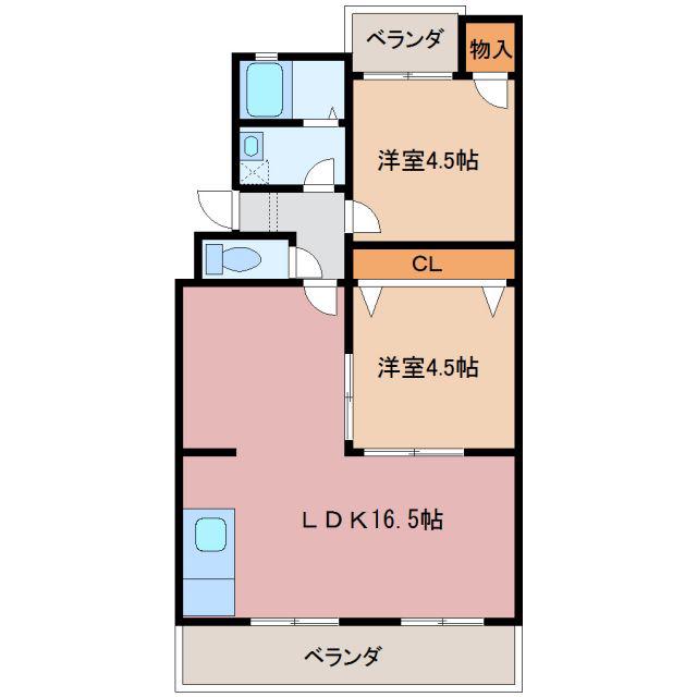 ハイツエクセル(2LDK/2階)の間取り写真