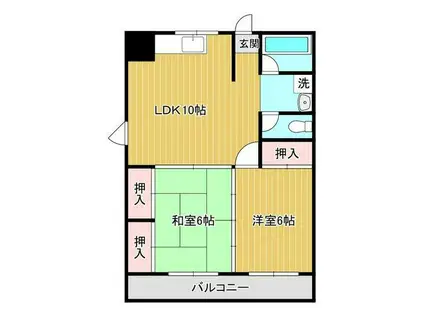 池田コーポ(2LDK/3階)の間取り写真