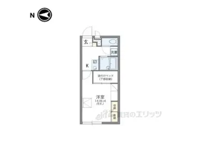 レオパレス センターポール(1K/1階)の間取り写真