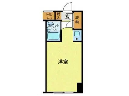 ハローレジデンス西葛西(ワンルーム/4階)の間取り写真