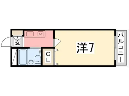 シエスタ姫路(1K/6階)の間取り写真