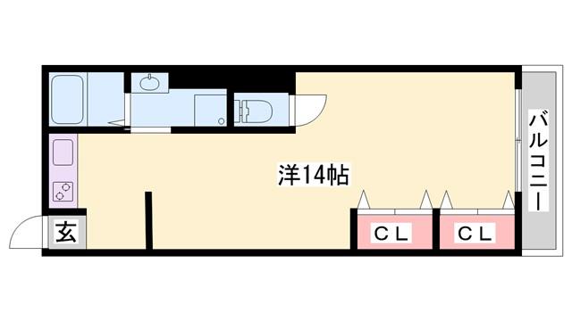 FELICE手柄(ワンルーム/3階)の間取り写真