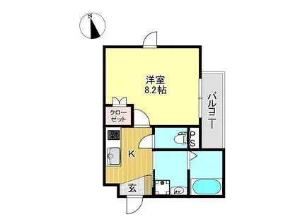 三島市大宮町マンション(1K/1階)の間取り写真