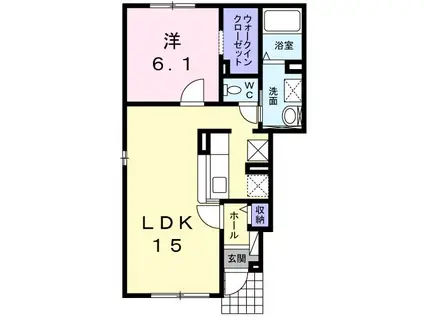 VIVACEII(1LDK/1階)の間取り写真