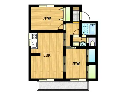 ユトリロ新栄(2LDK/2階)の間取り写真