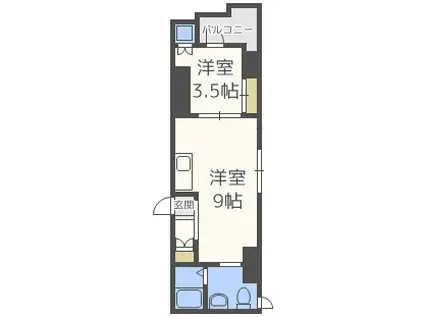 JESUS SQUARE 日本橋(1LDK/3階)の間取り写真