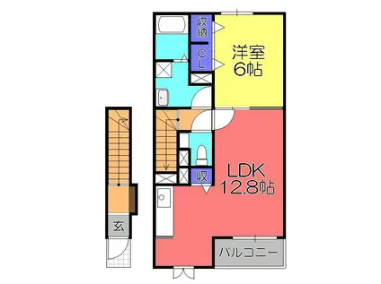 ブローテ(1LDK/2階)の間取り写真