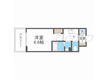 エスリードレジデンス大阪福島イースト(1K/6階)の間取り写真