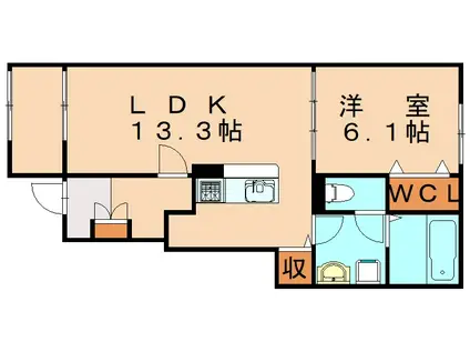 アーベイン西町(1LDK/1階)の間取り写真