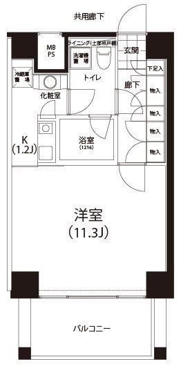 クイズ恵比寿(1K/4階)の間取り写真