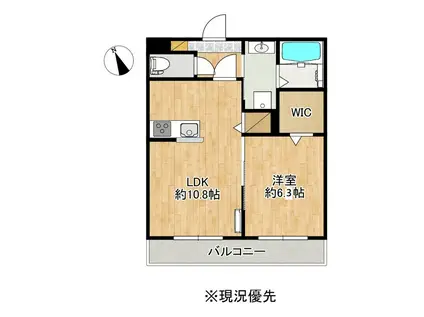 FRUITFUL・U(1LDK/1階)の間取り写真