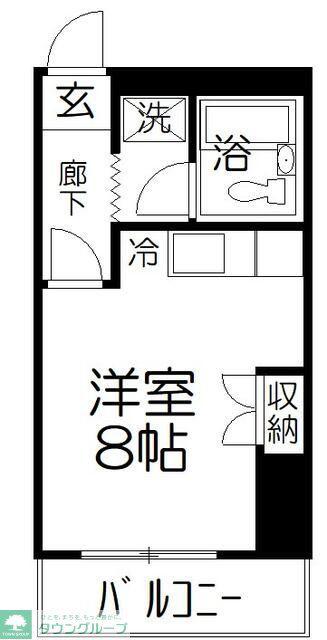 信和マンション(1K/3階)の間取り写真