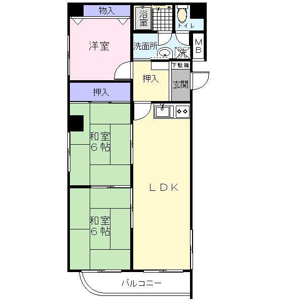 ラポール百舌鳥(3LDK/2階)の間取り写真