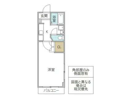 WOOD VILLAGE NISHIHARA(1K/3階)の間取り写真