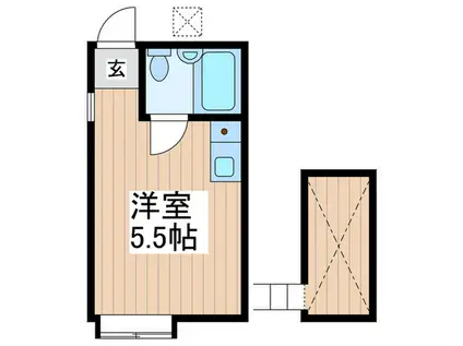 アバ・ハウス(ワンルーム/2階)の間取り写真