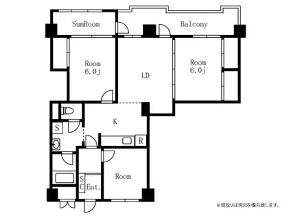 SHIMIZU BLD(3LDK/3階)の間取り写真