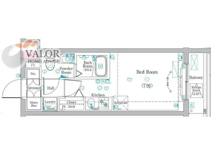 ラフィスタ高津(ワンルーム/3階)の間取り写真