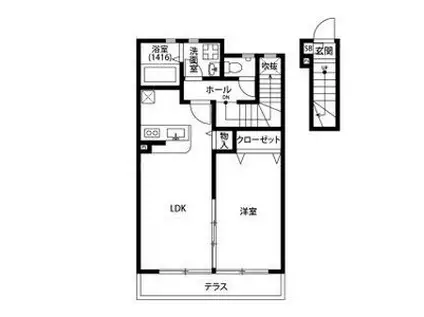 アムールアミュレット(1LDK/2階)の間取り写真