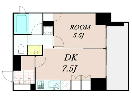 リーガル新福島(1LDK/8階)の間取り写真