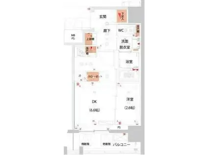 ハーモニーレジデンス山手大塚ザ・ガーデン(1DK/3階)の間取り写真