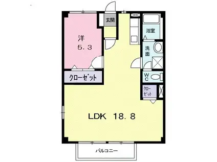 ヴィラマローネ(1LDK/1階)の間取り写真