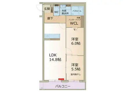 プレステージ坂本(2LDK/1階)の間取り写真