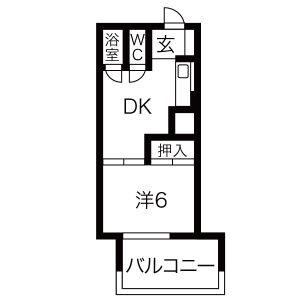 はとビル(1DK/5階)の間取り写真