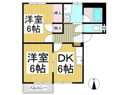 サープラス柳(2DK/2階)の間取り写真