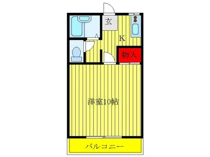 ニューグランデュール喜沢(1K/1階)の間取り写真