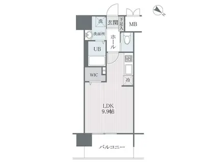 タワーズ高砂(ワンルーム/14階)の間取り写真