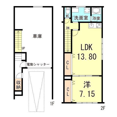 WORKINGBASE伊丹ウエスト(1LDK/1階)の間取り写真