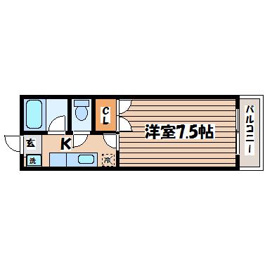 コーポ欅(1K/1階)の間取り写真