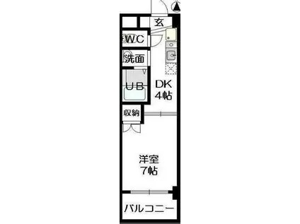 FULL HOUSE YAGOTO(1DK/4階)の間取り写真