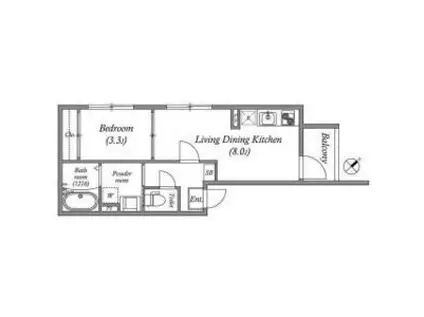 パークテラス淡路(1LDK/2階)の間取り写真