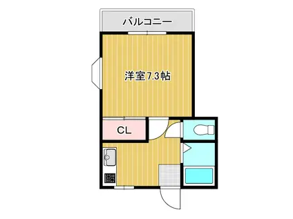 第2コーポ松原(1DK/2階)の間取り写真