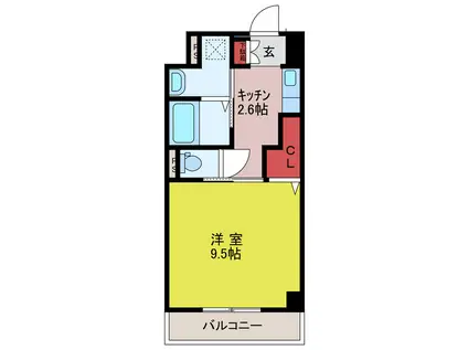 パークY・K(1K/3階)の間取り写真