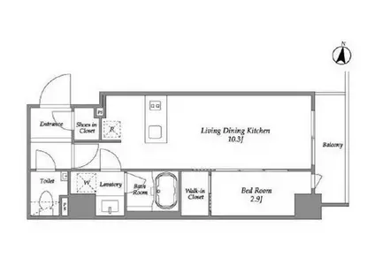 IPSE代々木上原(1LDK/4階)の間取り写真