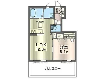 ハピネスIII(1LDK/1階)の間取り写真