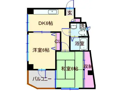 綿貫ビル(2DK/4階)の間取り写真