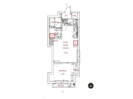 大森中2丁目メゾン(1LDK/3階)の間取り写真