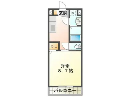 アメニティ江戸橋(1K/1階)の間取り写真