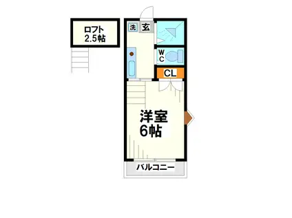 飛田給コーポ(1K/2階)の間取り写真