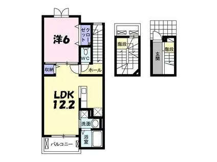 プラビダ(1LDK/3階)の間取り写真