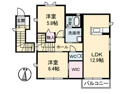 シャーメゾンフェリス(2LDK/2階)の間取り写真
